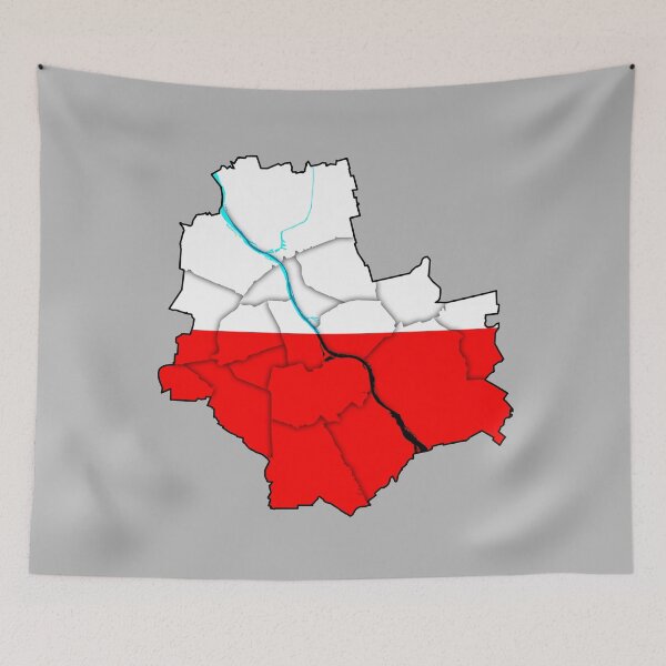 Item preview, Geographical map with outlines of Warsaw in Poland with divided districts, city parts.Flaga Polski, mapa warszawy, warszawa polska, Kolory flagi Polski designed and sold by Marcin Adrian.