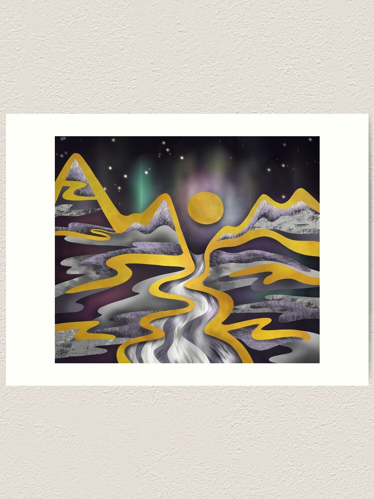 Alternate view of Full moon aurora Art Print