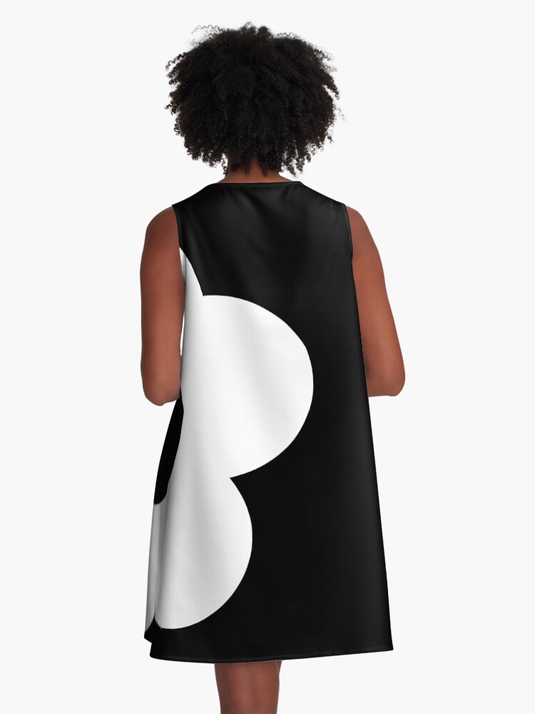 Thumbnail 3 of 4, A-Line Dress, Bold Retro Contrast Flower Graphic designed and sold by ArtformDesigns.
