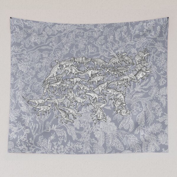 Item preview, Ornithischia - Triceratops - Dinosaurs - Evolution - Blue Background designed and sold by EvolutionPoster.