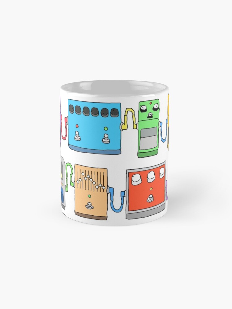 Alternate view of GUITAR PEDALS Recording Studio Engineer Guitarist Gear Foot Effect Pedals Music Illustration Mug Sticker T-Shirt Etc... Mug