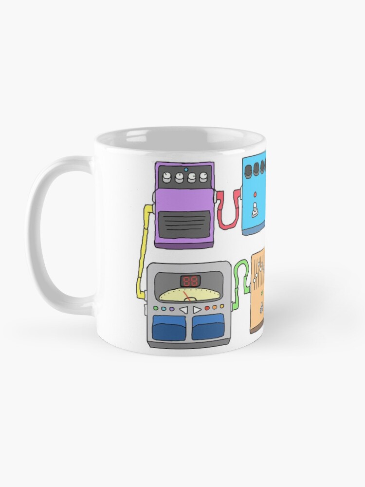 Alternate view of GUITAR PEDALS Recording Studio Engineer Guitarist Gear Foot Effect Pedals Music Illustration Mug Sticker T-Shirt Etc... Mug