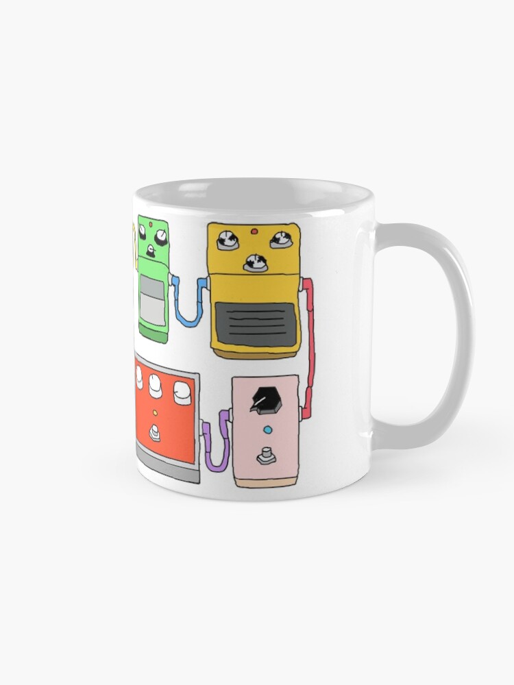 Alternate view of GUITAR PEDALS Recording Studio Engineer Guitarist Gear Foot Effect Pedals Music Illustration Mug Sticker T-Shirt Etc... Mug