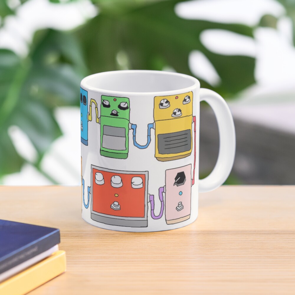 GUITAR PEDALS Recording Studio Engineer Guitarist Gear Foot Effect Pedals Music Illustration Mug Sticker T-Shirt Etc... Mug