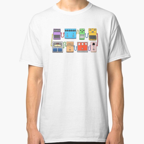GUITAR PEDALS Recording Studio Engineer Guitarist Gear Foot Effect Pedals Music Illustration Mug Sticker T-Shirt Etc... Classic T-Shirt