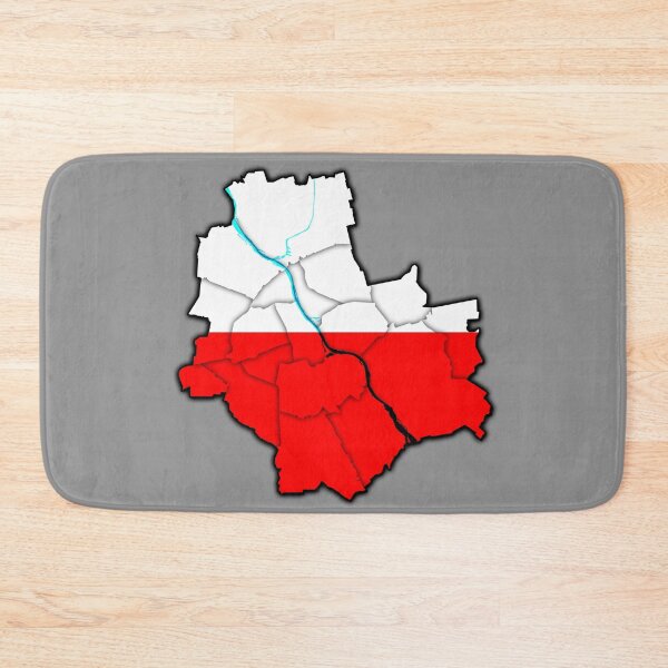 Item preview, Geographical map with outlines of Warsaw in Poland with divided districts, city parts.Flaga Polski, mapa warszawy, warszawa polska, Kolory flagi Polski designed and sold by Marcin Adrian.