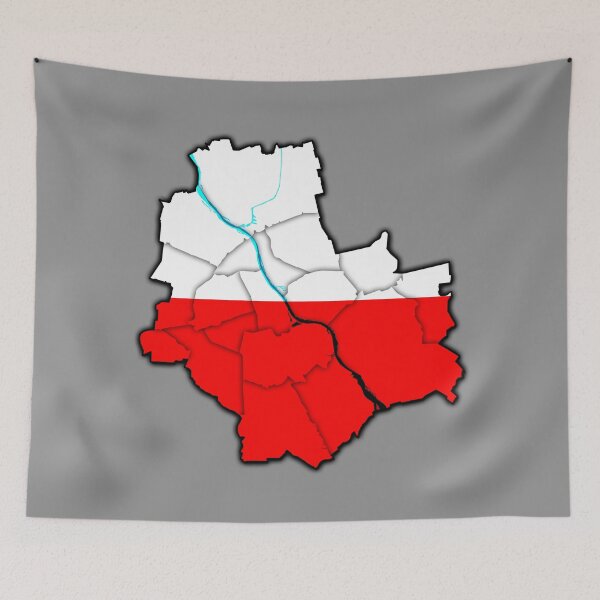 Item preview, Geographical map with outlines of Warsaw in Poland with divided districts, city parts.Flaga Polski, mapa warszawy, warszawa polska, Kolory flagi Polski designed and sold by Marcin Adrian.