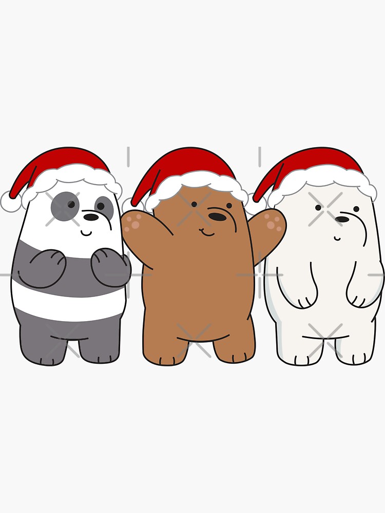 "We Bare Bears Xmas" Sticker by plushism | Redbubble
