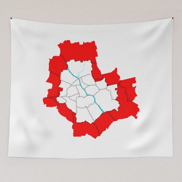 Item preview, Geographical map with outlines of Warsaw in Poland with divided districts, city parts.Flaga Polski, mapa warszawy, warszawa polska, Kolory flagi Polski designed and sold by Marcin Adrian.