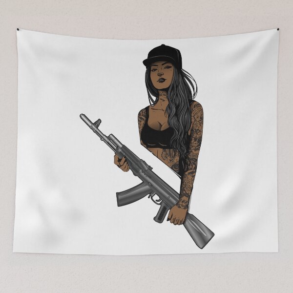 Item preview, Girl with Ak-47 designed and sold by emphatic.