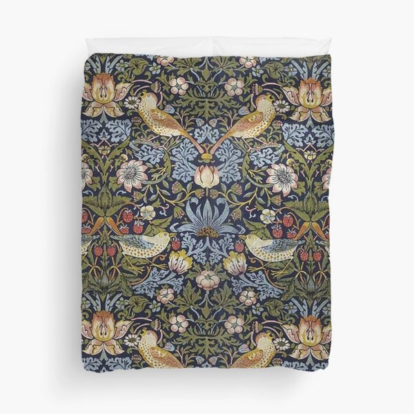 STRAWBERRY THIEF Birds Flowers and Strawberries Art Nouveau Floral Duvet Cover
