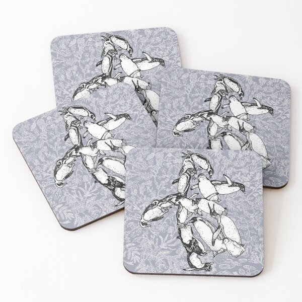 Item preview, Penguins - Birds - Evolution - Blue Background designed and sold by EvolutionPoster.