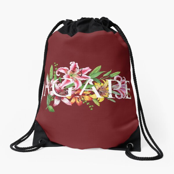 AGAPE (MAROON FLORAL) Drawstring Bag