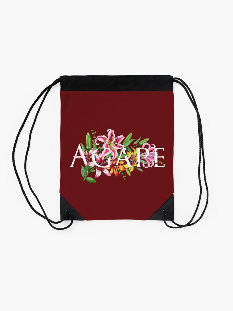 Alternate view of AGAPE (MAROON FLORAL) Drawstring Bag