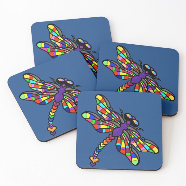 Item preview, SoloFlyght ~ Multi-Coloured Dragonfly - Pantone Colour of the Year 2020 - Classic Blue by Amanda M Lucas designed and sold by Amanda Lucas.