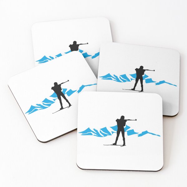 Item preview, Biathlon - biathlete and mountains designed and sold by claudiasartwork.