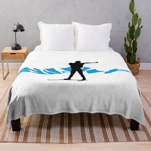 Item preview, Biathlon - biathlete and mountains designed and sold by claudiasartwork.
