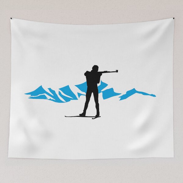 Item preview, Biathlon - biathlete and mountains designed and sold by claudiasartwork.
