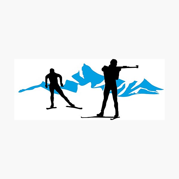 Item preview, Biathlon - biathletes and mountains designed and sold by claudiasartwork.