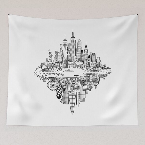 Item preview, New York London Reversible Skylines designed and sold by Tom Napper Design.