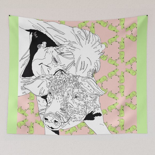 Item preview, Sanctuary - Woman + Pig - Be Kind - Kaleidoscope Pattern designed and sold by vernapoppy.