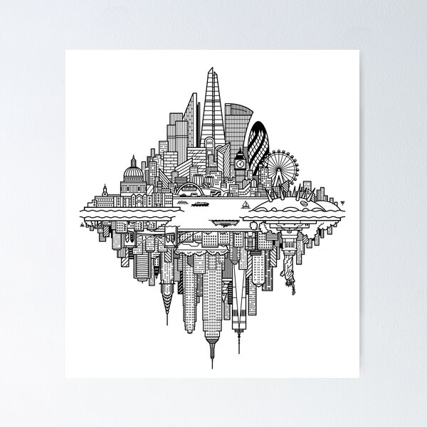 Item preview, London New York Reversible Skylines designed and sold by Tom Napper Design.