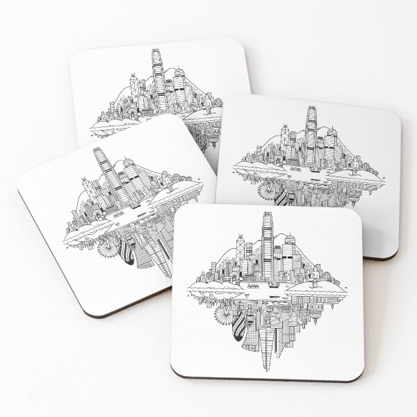 Item preview, Hong Kong London Reversible Skylines designed and sold by Tom Napper Design.