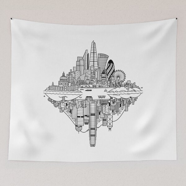 Item preview, London Hong Kong Reversible Skylines designed and sold by Tom Napper Design.