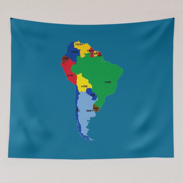 Item preview, Southamerican map featuring vivid colors for each country designed and sold by InVisibleColors.