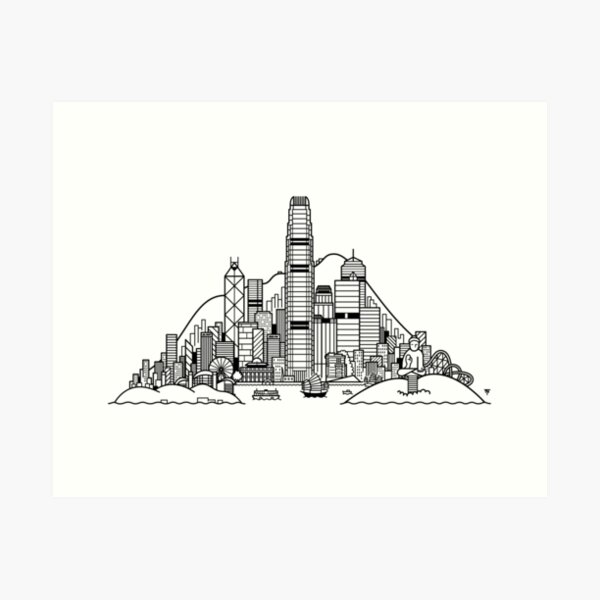 Hong Kong Skyline Art Print