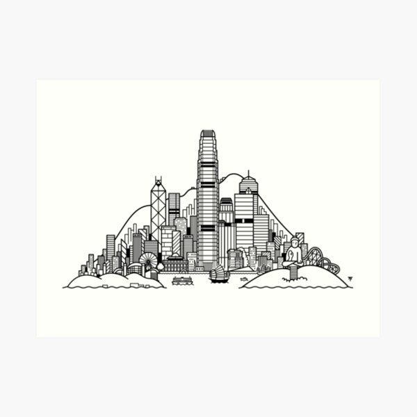 Hong Kong Skyline Art Print