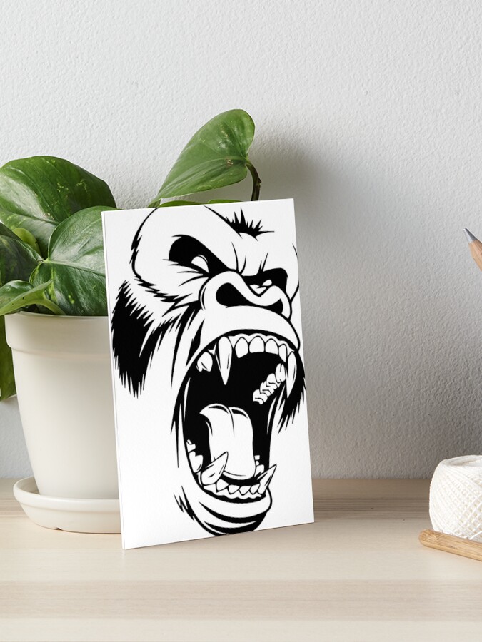 Gorilla Grip: Powerful and Primal Gorilla Face Merch Art Board Print for  Sale by AstroBeastCo