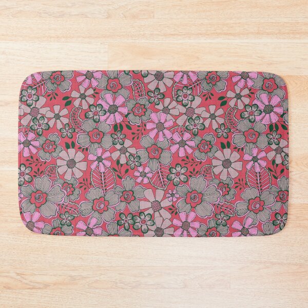 Item preview, Fanciful Flowers, linen, Red designed and sold by Palifino.