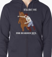 Exercise for Bearded Men Zipped Hoodie