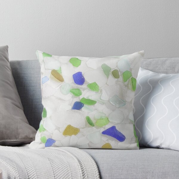 seaglass multi colors 2018 Throw Pillow