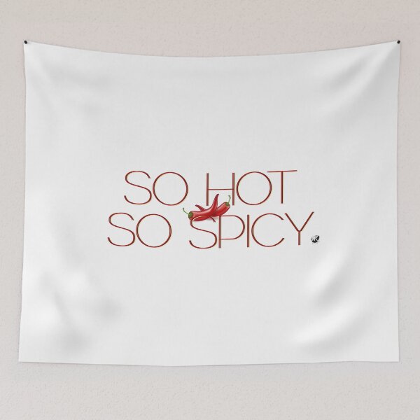 Item preview, Lettering so hot so spicy with red chili peppers illustration designed and sold by Alexandra Kueny.