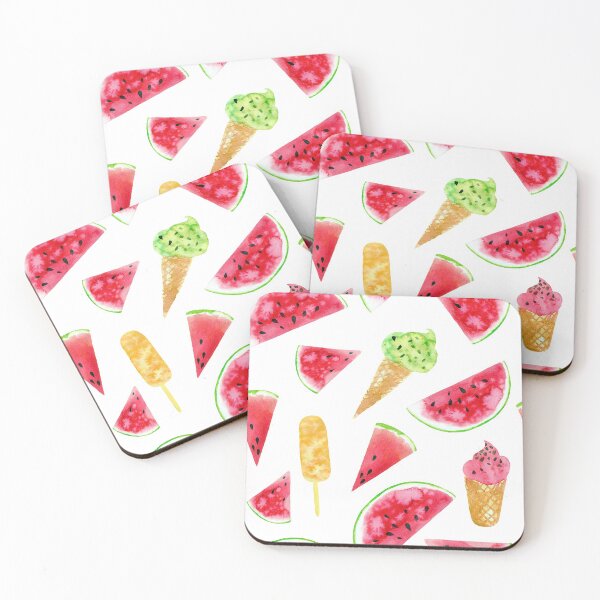 Item preview, Watercolor watermelon slices and Ice-creams designed and sold by Lia Midstream.