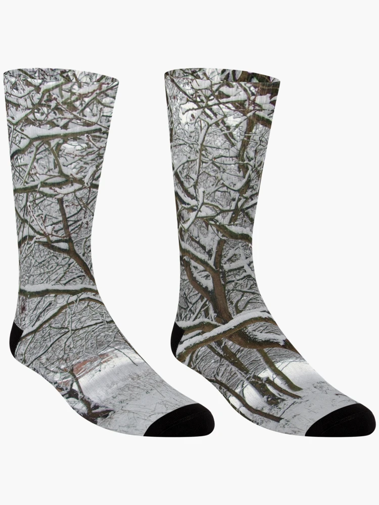 Thumbnail 3 of 5, Socks, Snow Tree Lattice designed and sold by RJBPhotoDesign.