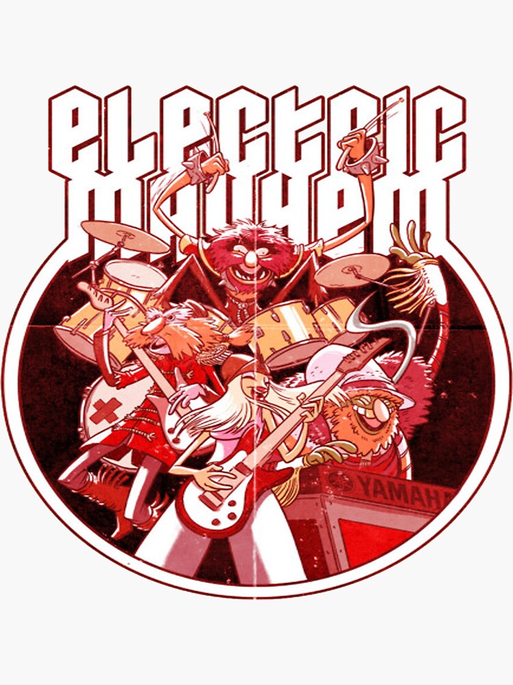 "electric mayhem shirt" Sticker for Sale by sanchezjamie Redbubble