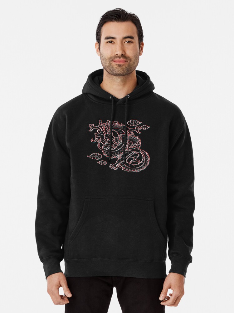 Red Chinese Dragon Warriors Chinese Heritage Hoodie at