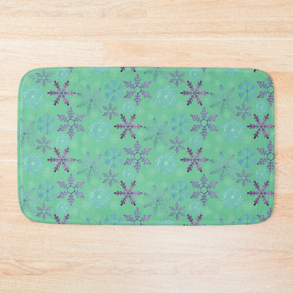 Item preview, Purple Glittery Snowflakes | Dark Green | Christmas Holiday | Winter Patterns designed and sold by Lavender Mint Graphics.