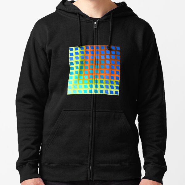Rainbow Squares 2 Zipped Hoodie