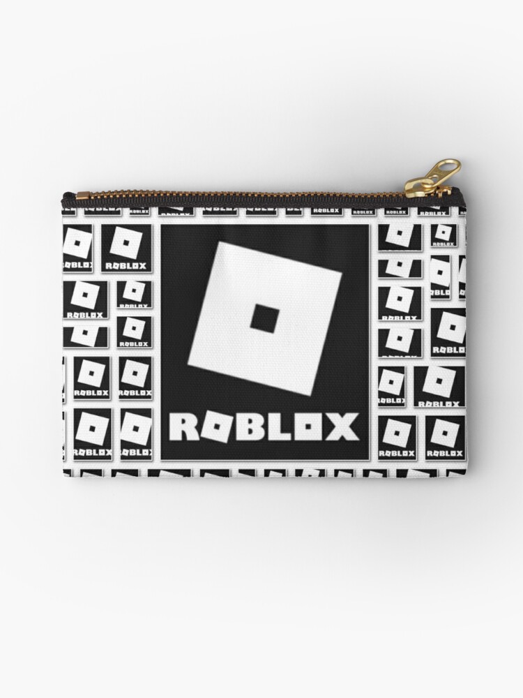 New Roblox Logo Black And White Roblox Center Logo In The Dark Zipper Pouch By Best5trading Redbubble