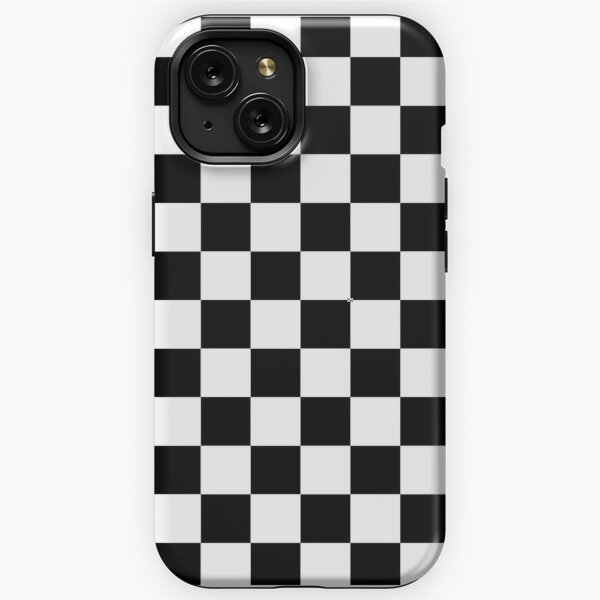 Black and Tan Brown Checkerboard iPhone Case by ColorfulPatterns