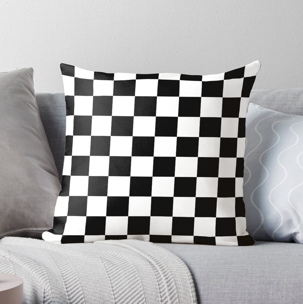 Coussin for Sale avec l uvre Damier noir et blanc de l