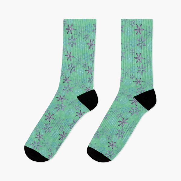 Item preview, Purple Glittery Snowflakes | Dark Green | Christmas Holiday | Winter Patterns designed and sold by Lavender Mint Graphics.