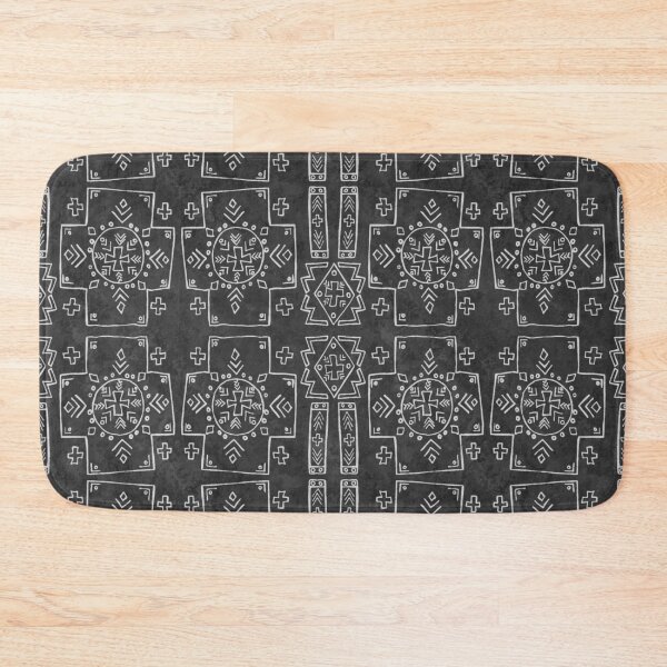 Artikelvorschau, Mali Tribal Mud Cloth, Kreuz und Symbole, Schwarz entworfen und verkauft von Palifino.