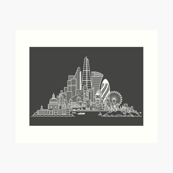 London Skyline - White Art Print