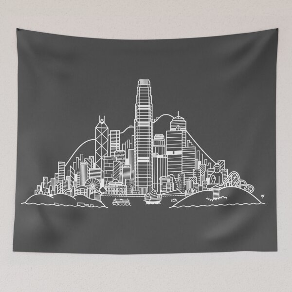 Item preview, Hong Kong Skyline - White designed and sold by Tom Napper Design.