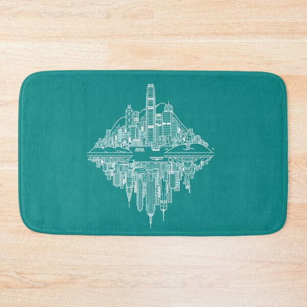 Item preview, Hong Kong New York Reversible Skylines - White designed and sold by Tom Napper Design.